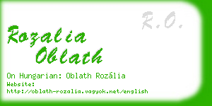 rozalia oblath business card